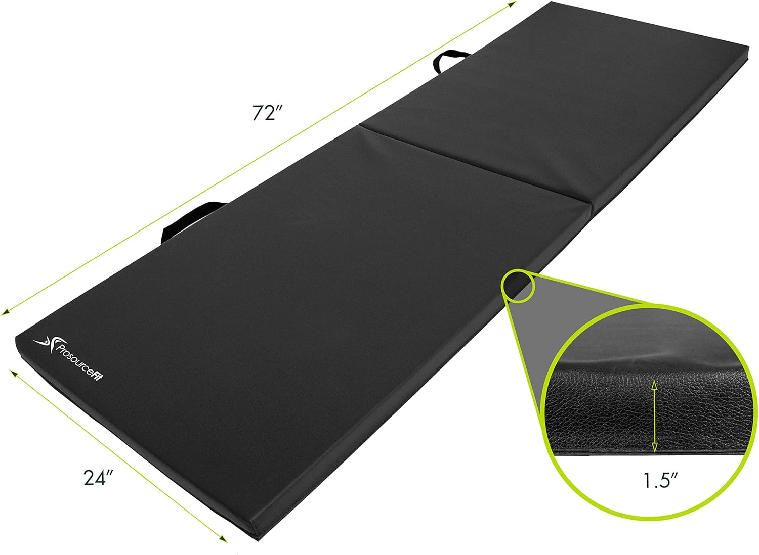 ProsourceFit Bi-Fold Folding Exercise Mat - Black : Sports & Outdoors