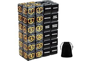 Flvdierd 48 Pieces MTG Counter Keyword Counters life Counter Tokens Dice Buff Tokens Compatible with Magic Card Game Accessories CCG Creature Stats (Classic, 48)