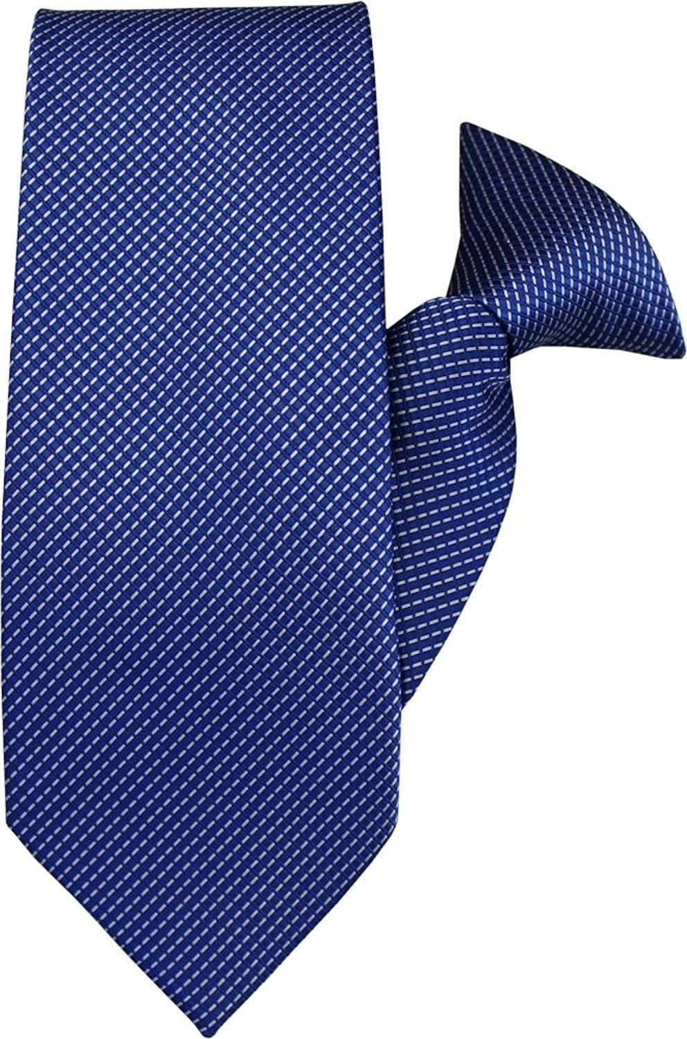 Blue with White Stripe Clip On Tie (JH-1021)