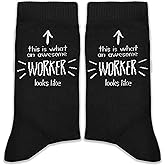 XZMBQ This Is What an Awesome Worker Looks Like Socks – Funny Worker Gifts for Birthday, Christmas, Labor Day, Appreciation, or Just Because.(208)