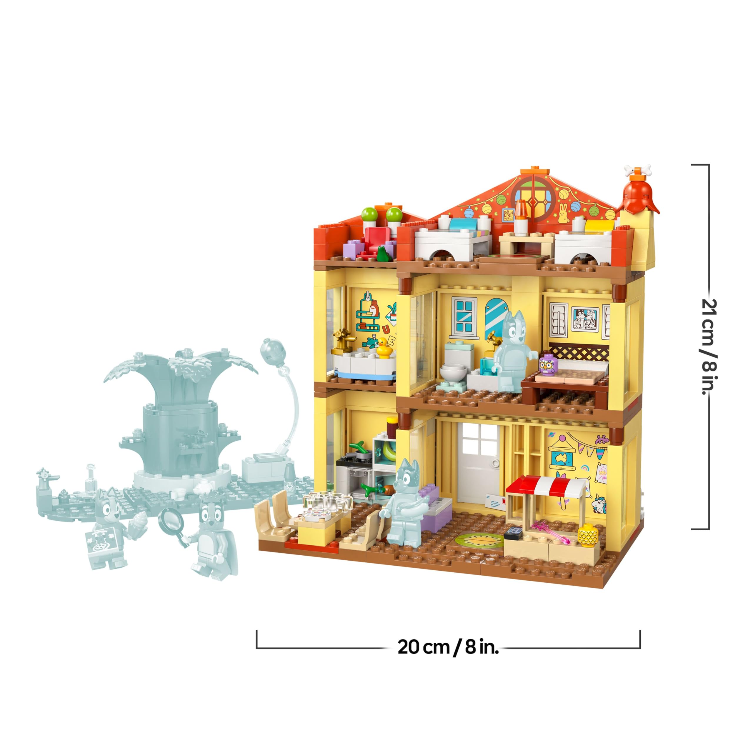 LEGO Bluey: Blueys Haus - Modulares Spielzeug mit Räumen, Garten, 4 Minifiguren und Zubehör - Geschenk zum Geburtstag für Mädchen & Jungen ab 4 Jahren oder Fans der TV-Serie - 11203 9