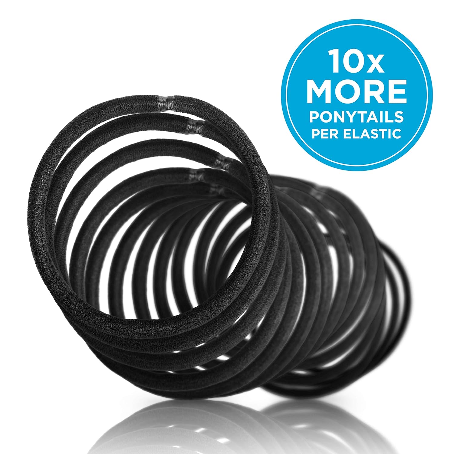 Goody Ouchless Women's Hair Braided Elastic Thick Tie, Black, 27 Count (Pack of 1), 4MM for Medium Hair : Ponytail Holders : Beauty