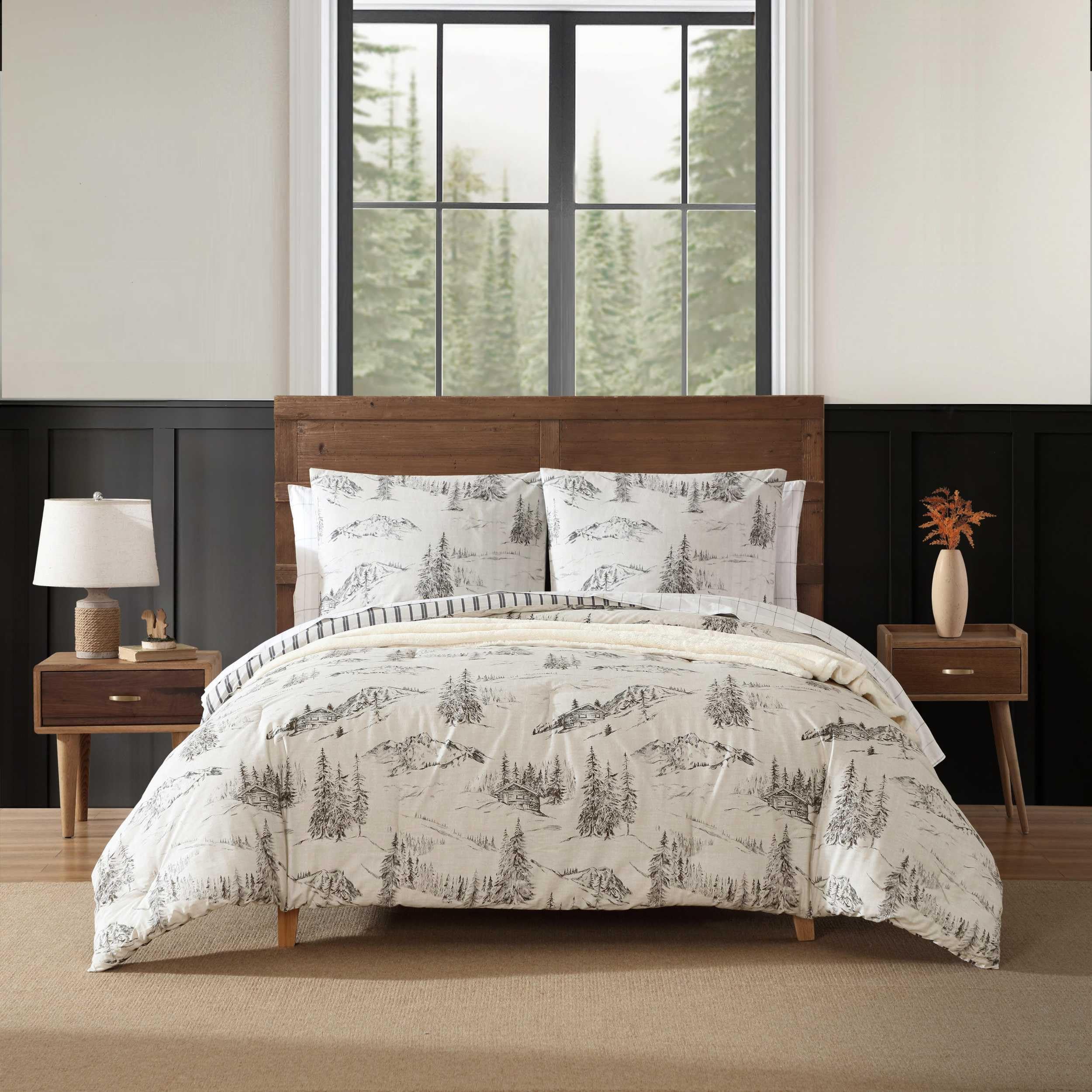 Photo 1 of Eddie Bauer - King Duvet Cover Set, Super Soft Bedding with Matching Sham(s), Bedding Set, Oeko-Tex Certified (Rocky Mountain Cabin Grey, King)