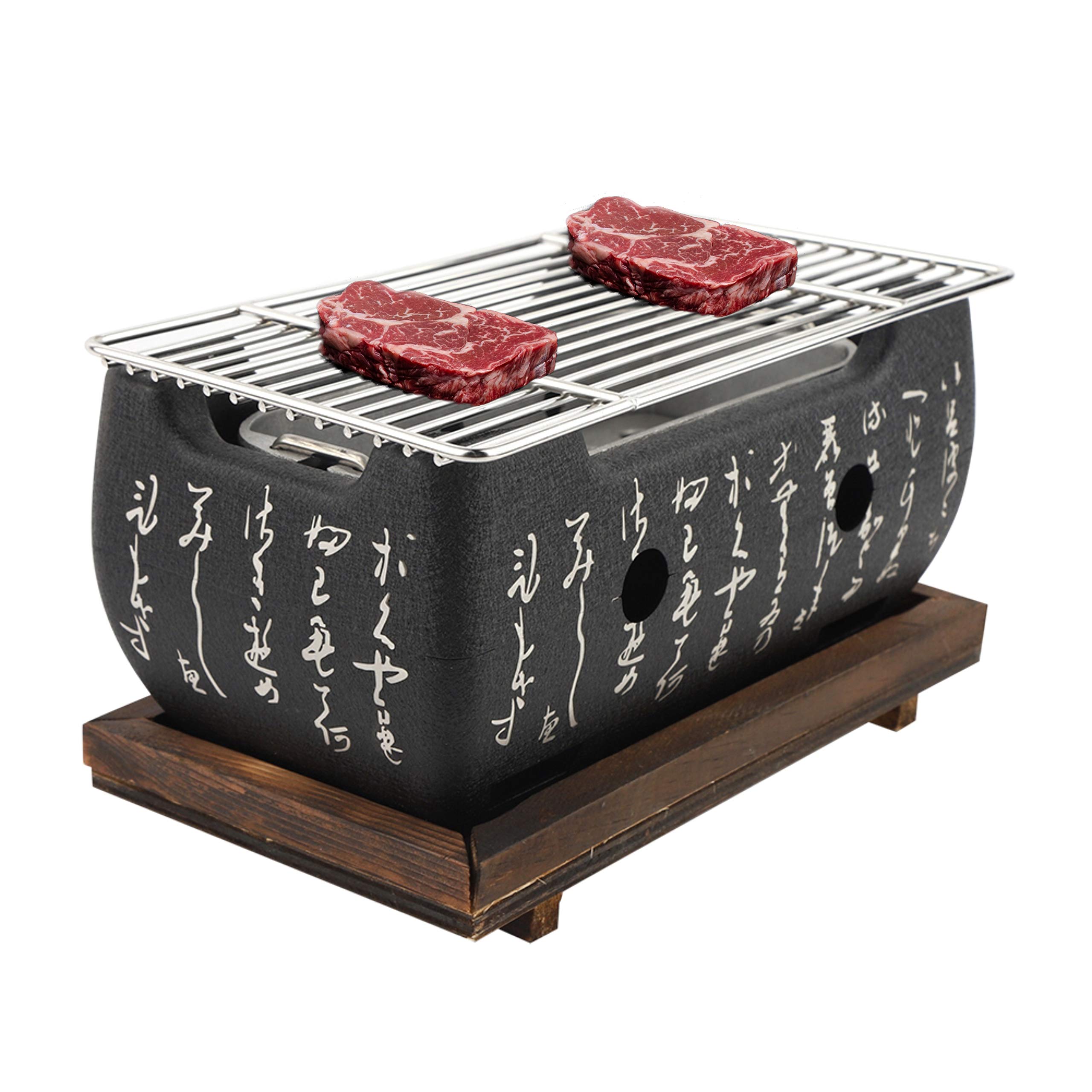 JULYKAI Japanese Barbecue Grill | Rectangular Japanese Cuisine Charcoal Furnace | Japanese Yakiniku Grill for Robata, Yakitori, Takoyaki and BBQ