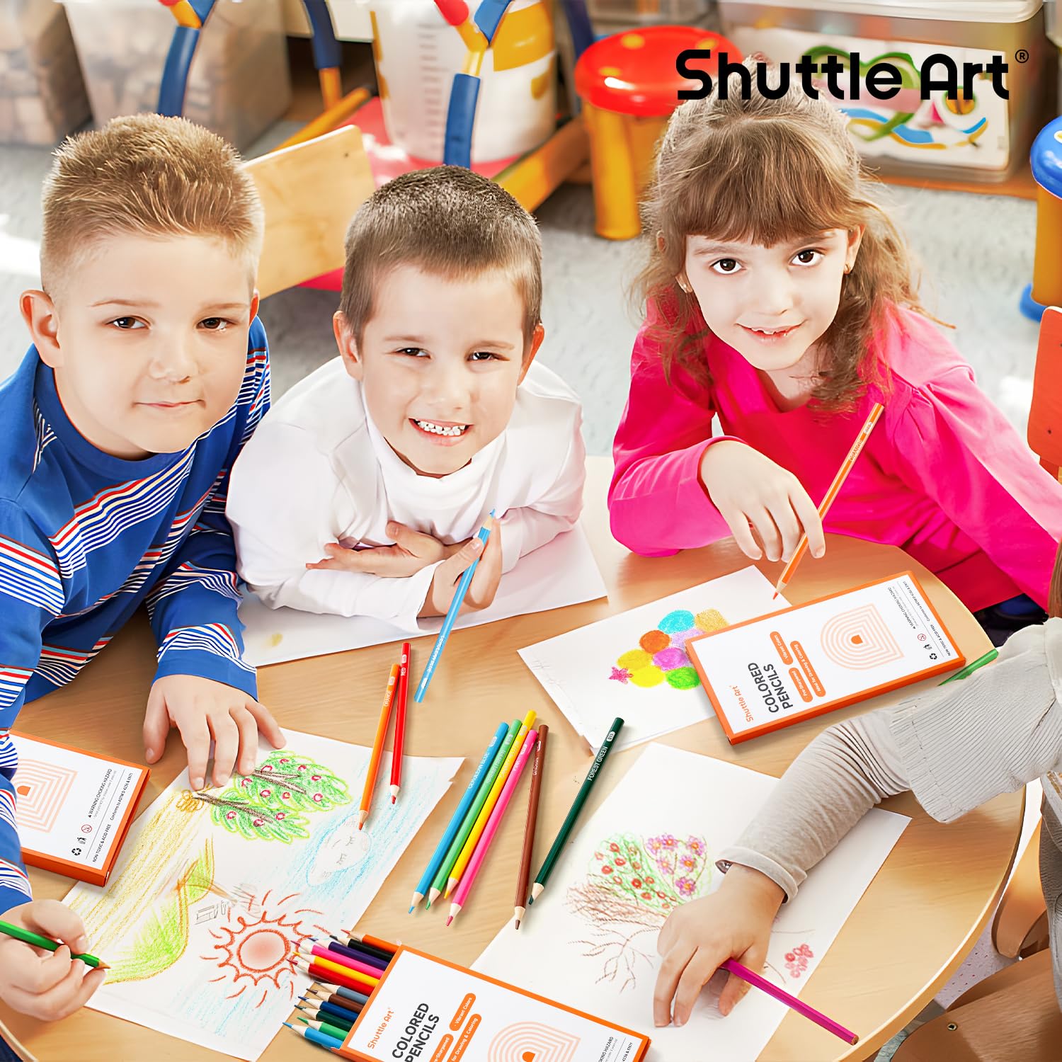 Shuttle Art 720 Colored Pencils Bulk, 12 Vibrant Colors, Pack of 60, Pre-sharpened Coloring Pencils, Wood Colored Pencil for Kids Teachers, Classroom Essentials, Back to School Supplies