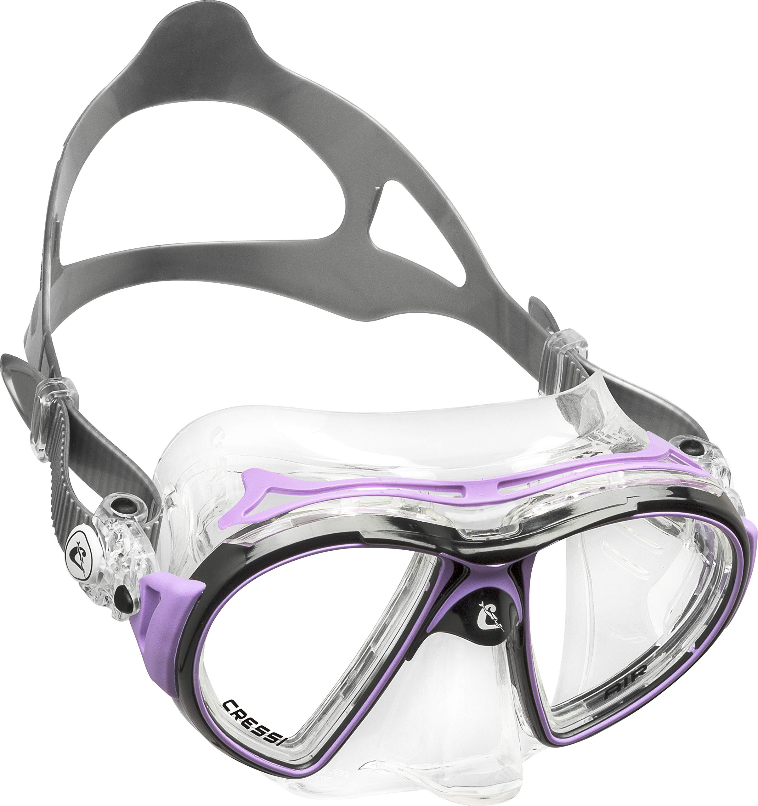 Cressi Air Silicone Crystal Professional Mask - Clear/Black/Lilac