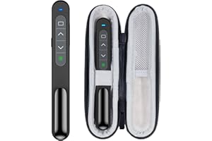 TITIANCOOL USB Type C 2 in 1 Rechargeable Wireless Presentation Clicker with Green Laser Pointer and Storage Case, Slide Powerpoint Clicker for Mac Windows Keynote, Presenter Remote PPT Clicker for Powerpoint