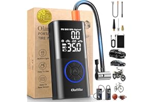 OlarHike Tire Inflator Portable Air Compressor, Smart Dual Hose System, 160PSI Auto Air Pump for Car Tires, Bike,Bicycle, Motorcycles,Electric Pump with LED Light & Digital Pressure Gauge