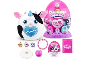 Rainbocorns Eggzania Mini Mania Cow Plush Surprise Unboxing with Animal Soft Toy, Idea for Girls with Imaginary Play by ZURU