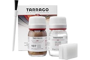 Tarrago Leather Dye Kit with Deglazer and Applicator - Restore & Recolor Shoes, Boots, Purses, Wallets, Jackets, and Furniture - Rich Pigment - 25mL