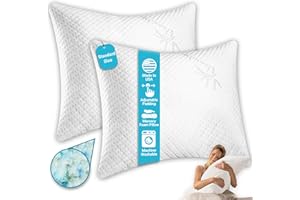 Xtreme Comforts Bed Pillows for Sleeping (2 Pack) | Adjustable Shredded Memory Foam Pillows with Removable Cooling Cover | Fluffy Pillows Support for Side, Back & Stomach Sleepers - Standard Size