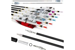 surwolf 31" Pure Carbon Arrows Archery Hunting Arrows 250 300 350 400 500 600 Spine with Natural Feather Fletched Targeting A