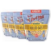 Bob's Red Mill Gluten Free Organic Old Fashioned Rolled Oats, 32oz (Pack of 4) - Non GMO, Whole Grain, Vegan, Kosher