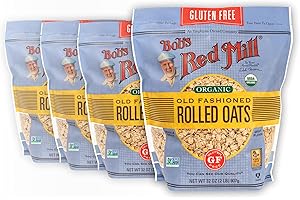Bob's Red Mill Gluten Free Organic Old Fashioned Rolled Oats, 32oz (Pack of 4) - Non GMO, Whole Grain, Vegan, Kosher