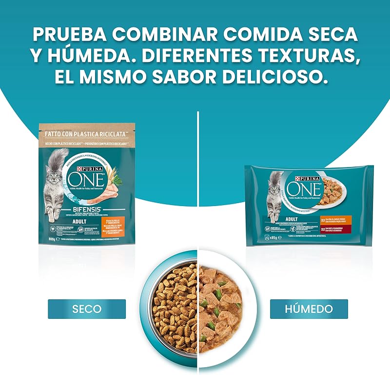 Purina one comida úmida para gatos adultos filés ao molho com frango 12 x [4 x 85 g]