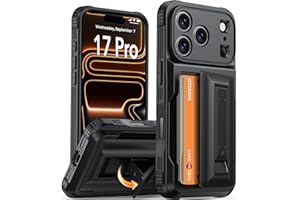 Oterkin for iPhone 17 Pro Wallet Case [4-5 Card Holder] [Kickstand] [RFID Blocking] [Full Camera Protection] [Military Grade Protection] Shockproof Rugged Phone Case for iPhone 17 Pro, Black