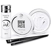 Ink Permanent Brow Mapping Kit, 15g White Paste, 30m String, 2 Brow Brushes | 15g white brow paste, 30m mapping string and 2 brushes help create clean guide lines for PMU, microblading, and brow designs.