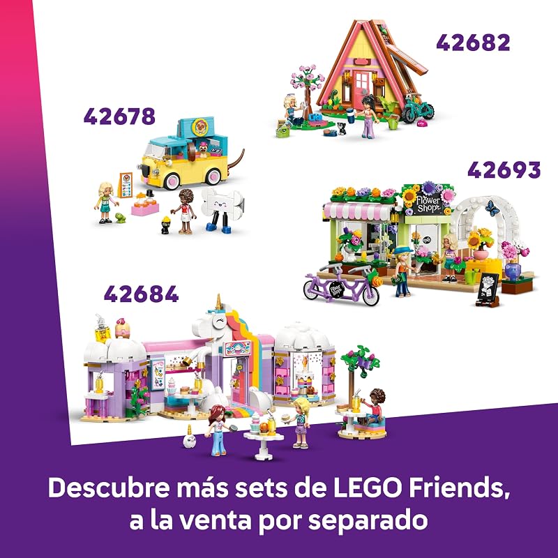 Festa do Chá dos Amigos na Floresta – Role Play com 2 Mini Bonecas, 3 Figuras de Animais de Sapo e Esquilo e Brinquedo Alimentar – Presente de Aniversário para Raparigas 6+ Anos – 42690 — foto 8 de 8