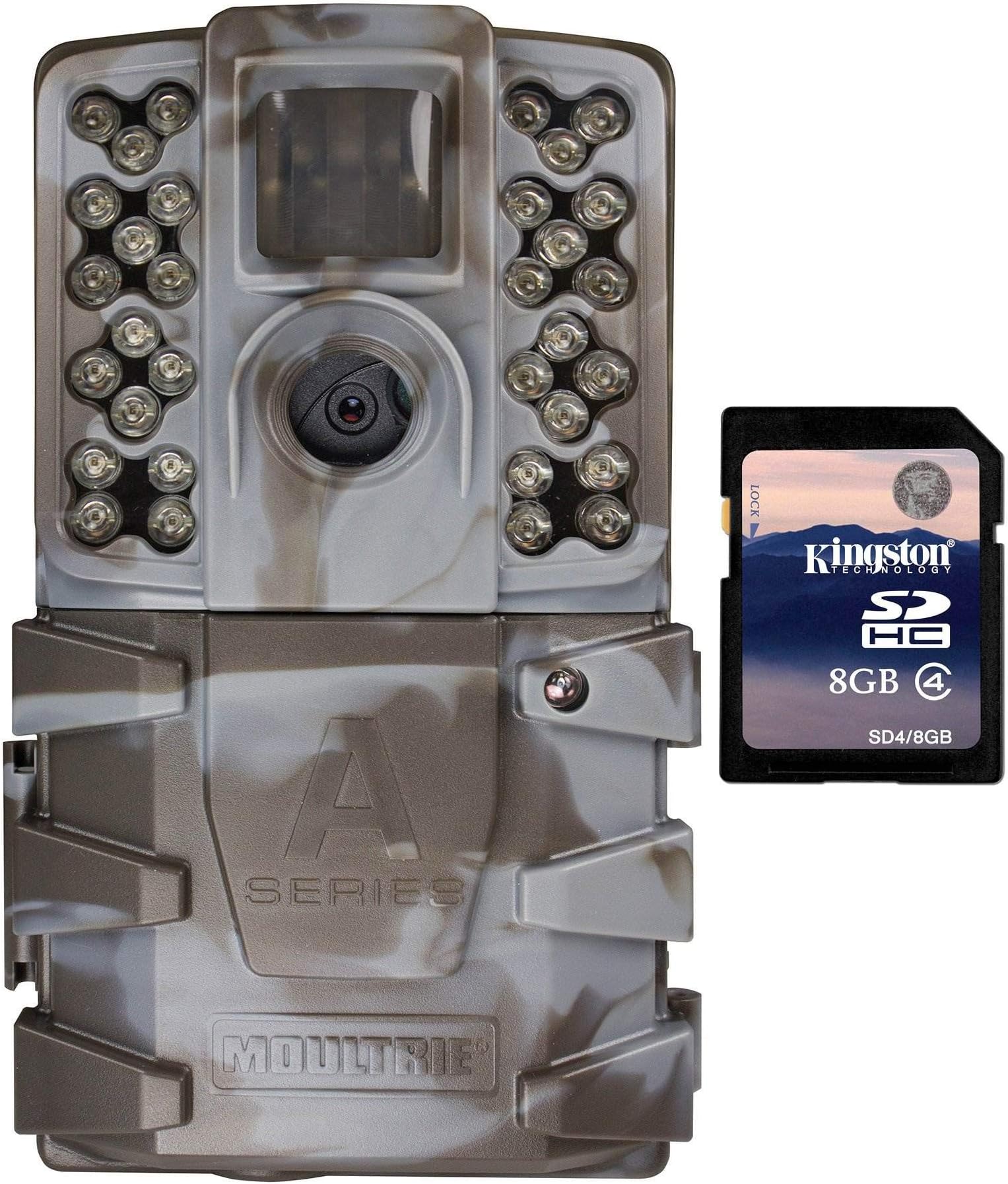 Moultrie A-35 14MP 60' HD Video Low Glow IR Game Trail Camera + 8GB SD Card