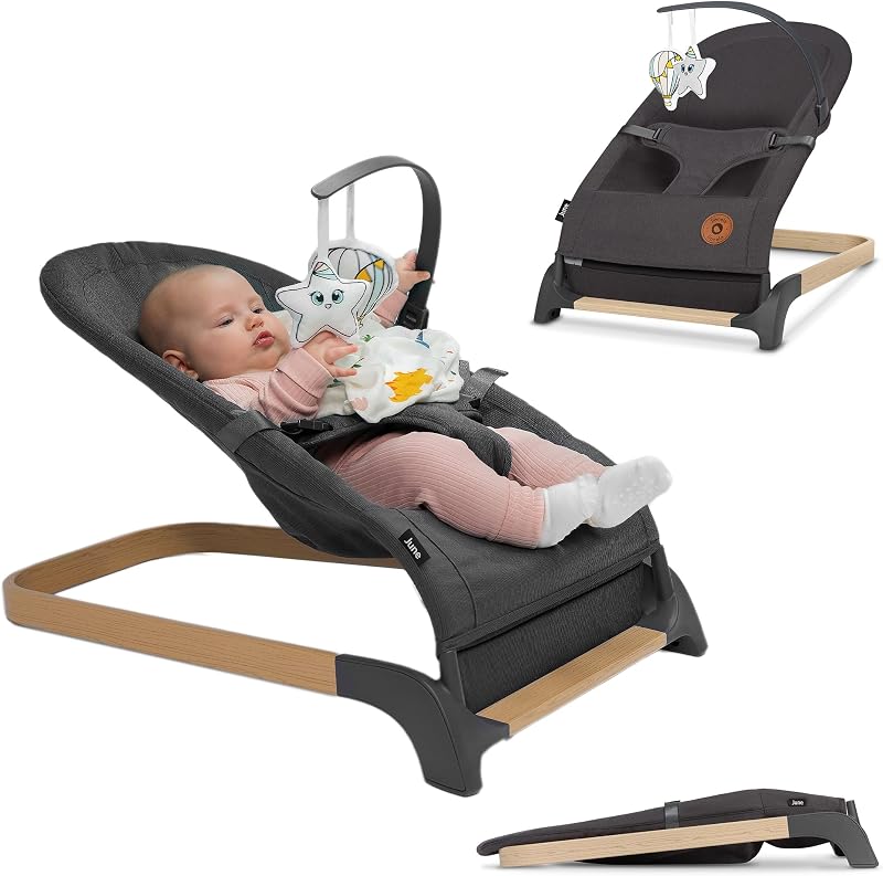 Rede de bebé de junho, movimento natural de balanço, desde os primeiros dias de vida até 9 kg, leve, estável, antiderrapante, cintos de segurança, rede dobrável para bebés