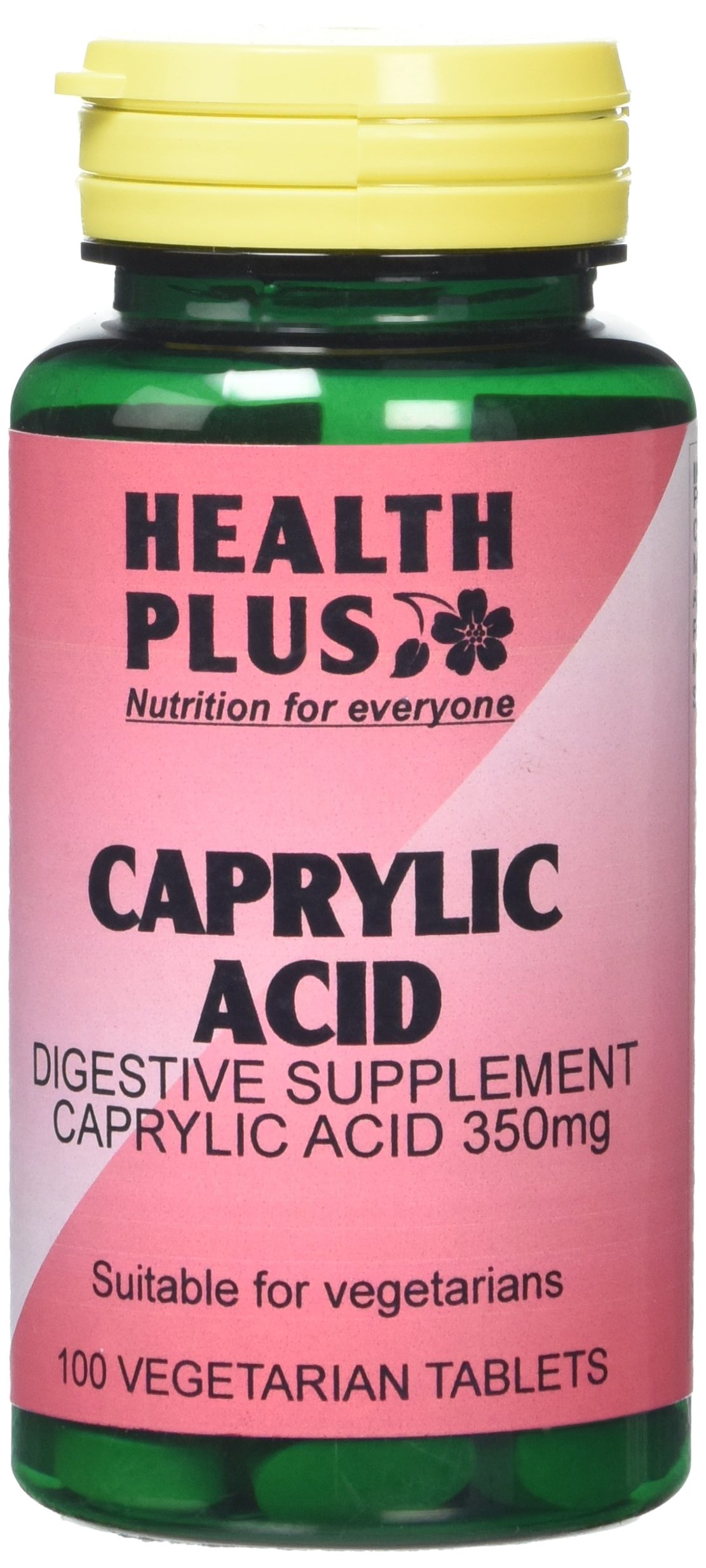 Health Plus Caprylic Acid 350mg Digestive Health Supplement - 100 Tablets