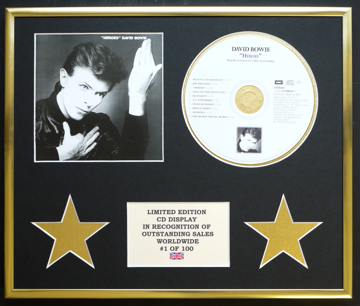 DAVID BOWIE/CD DISPLAY/LIMITED EDITION/COA/HEROES