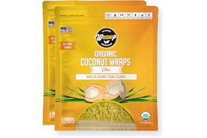 WRAWP Organic Coconut Wraps, Chia (2 PACK) (Raw, Vegan, Paleo, Keto, Gluten Free wraps) Made from young Thai Coconuts