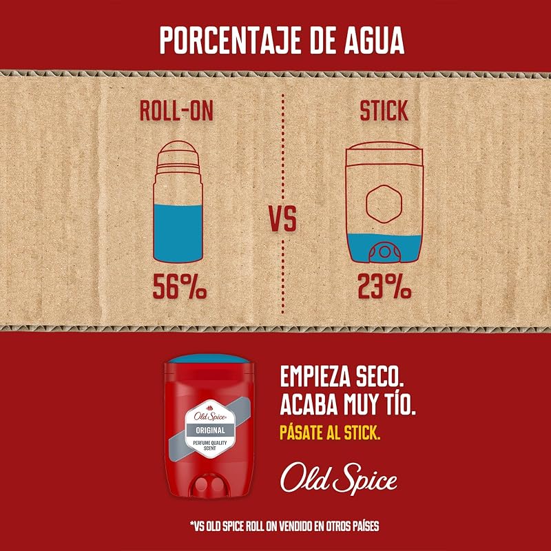 Original Desodorante en Barra para Hombre Sin Aluminio, 4x50ml