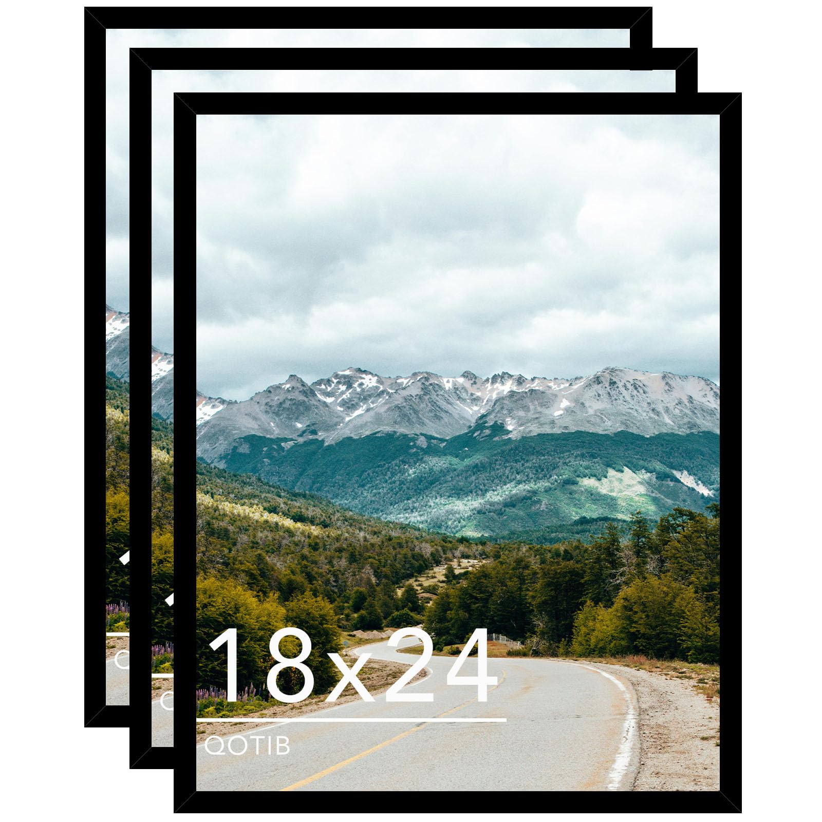 QOTIB 18x24 Picture Frame Black for Wall