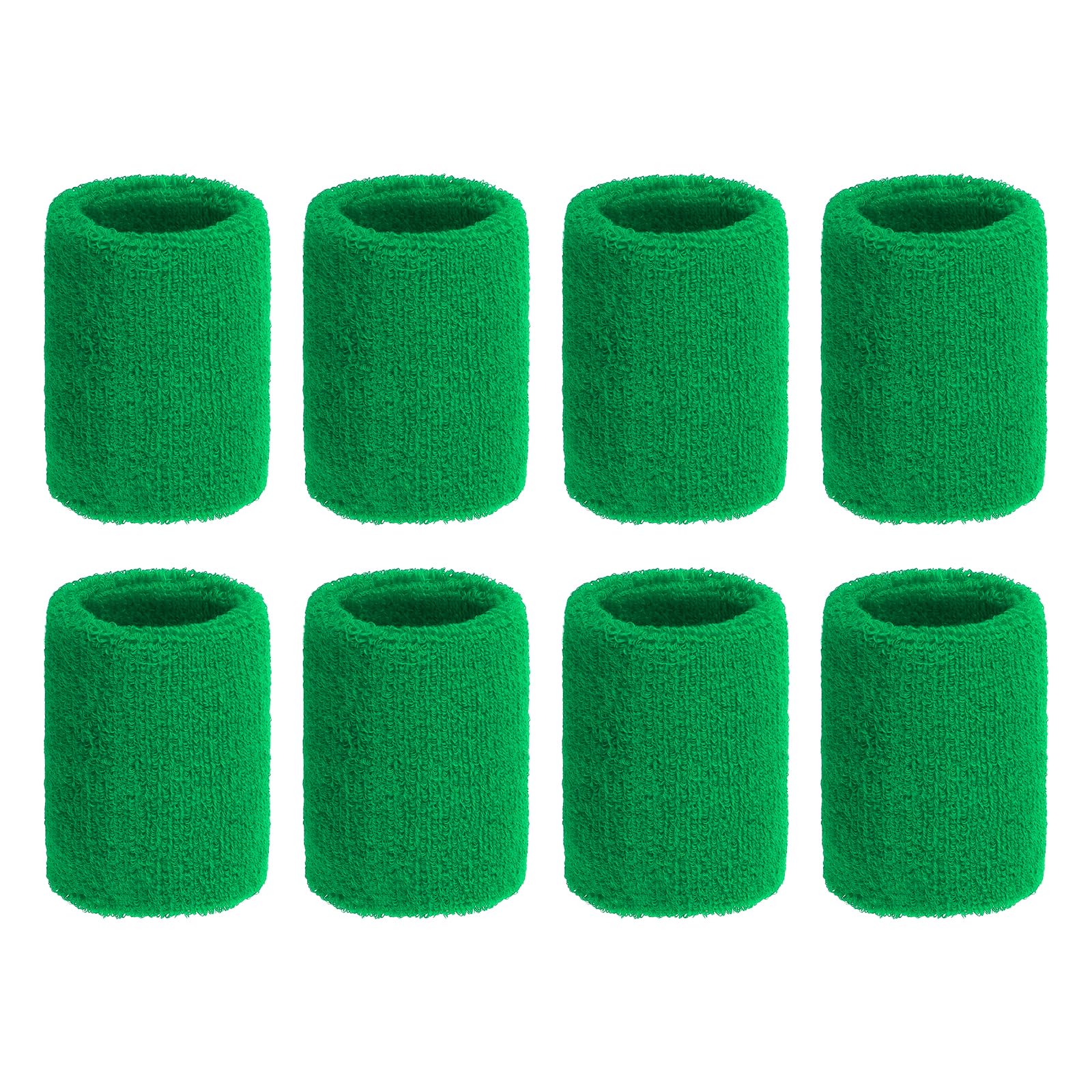 PATIKIL Wrist Sweatbands, 8Pack Sports Wristbands Sweatbands Wrist for Tennis Badminton Basketball Football, Dark Green
