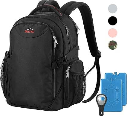 Amazon Com Outxe Cooler Backpack Insulated Cooler Bag 22l For 15 Laptops Lunch Backpack Black Sports Outdoors