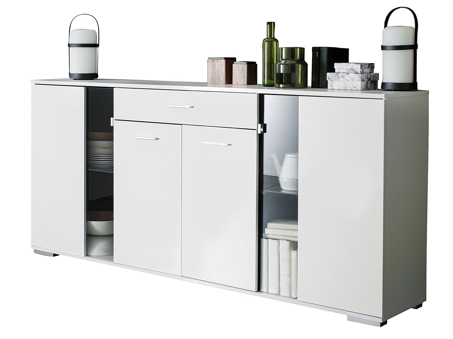 Demeyere Icy 2 Plus 2 Door 1 Drawer Sideboard Wood Pearl White