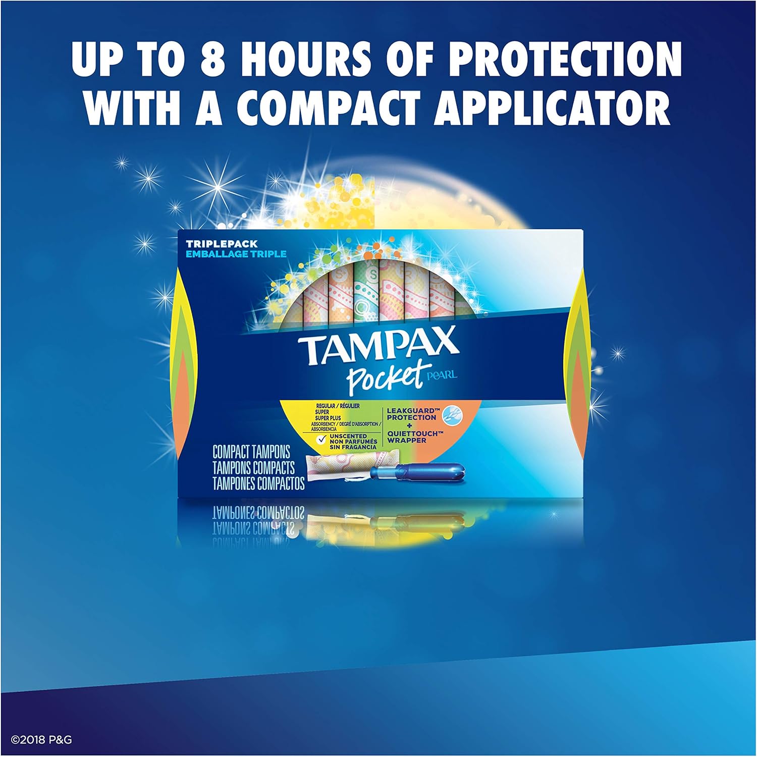 Tampax Pocket Pearl Plastic Tampons, Regular/Super/Super Plus Absorbency Triplepack, 120 Count, Unscented (30 Count, Pack of 4 - 120 Count Total): Health & Personal Care