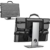 CURMIO 24 Inch Monitor Carrying Case, Universal 24" Computer Monitor Bag with Rubber Handle and Pockets, Gray (Patent Pending