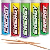 Xero Picks Energy Caffeine Flavored Toothpicks B12 for Focus &amp; B6, 100 Picks (Pack of 5) (Variety Pack) Sugar-Free Alternative to Energy Mints &amp; Gum - Kosher