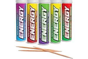 Xero Picks ENERGY Infused Flavored Toothpicks with Caffeine, B12, and B6 (Variety, 5 Pack)