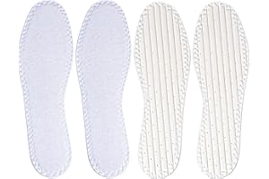 Happystep Terry Insoles, Barefoot Shoe Inserts, Washable and Reusable, 2 Pairs of White (Women Size 8)