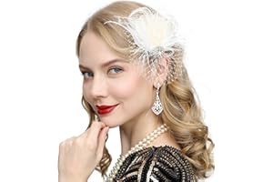 Cizoe Fascinators 20s Gatsby Flapper Acessories Art Deco Party Accessory Peacock Feather Headpiece