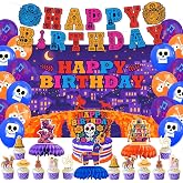 Coco Birthday Party Supplies Coco Themed Party Decoration Set | Coco Birthday Party Supplies Banner, Backdrop, Balloons, Honeycomb,Cake Toppers