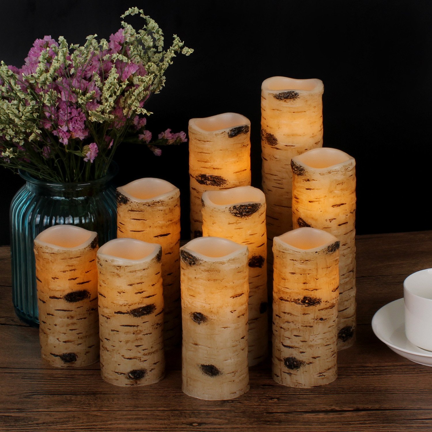 Antizer Flameless Candles Battery Operated Candles Birch Bark Effect 4" 5" 6" 7" eBay