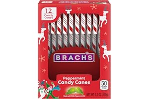 Brach's Bobs Red & White Mint Canes, Christmas Candy, Stocking Stuffers for Kids, Holiday Classic, 5.3 Oz, 12 Count (Pack of 1)