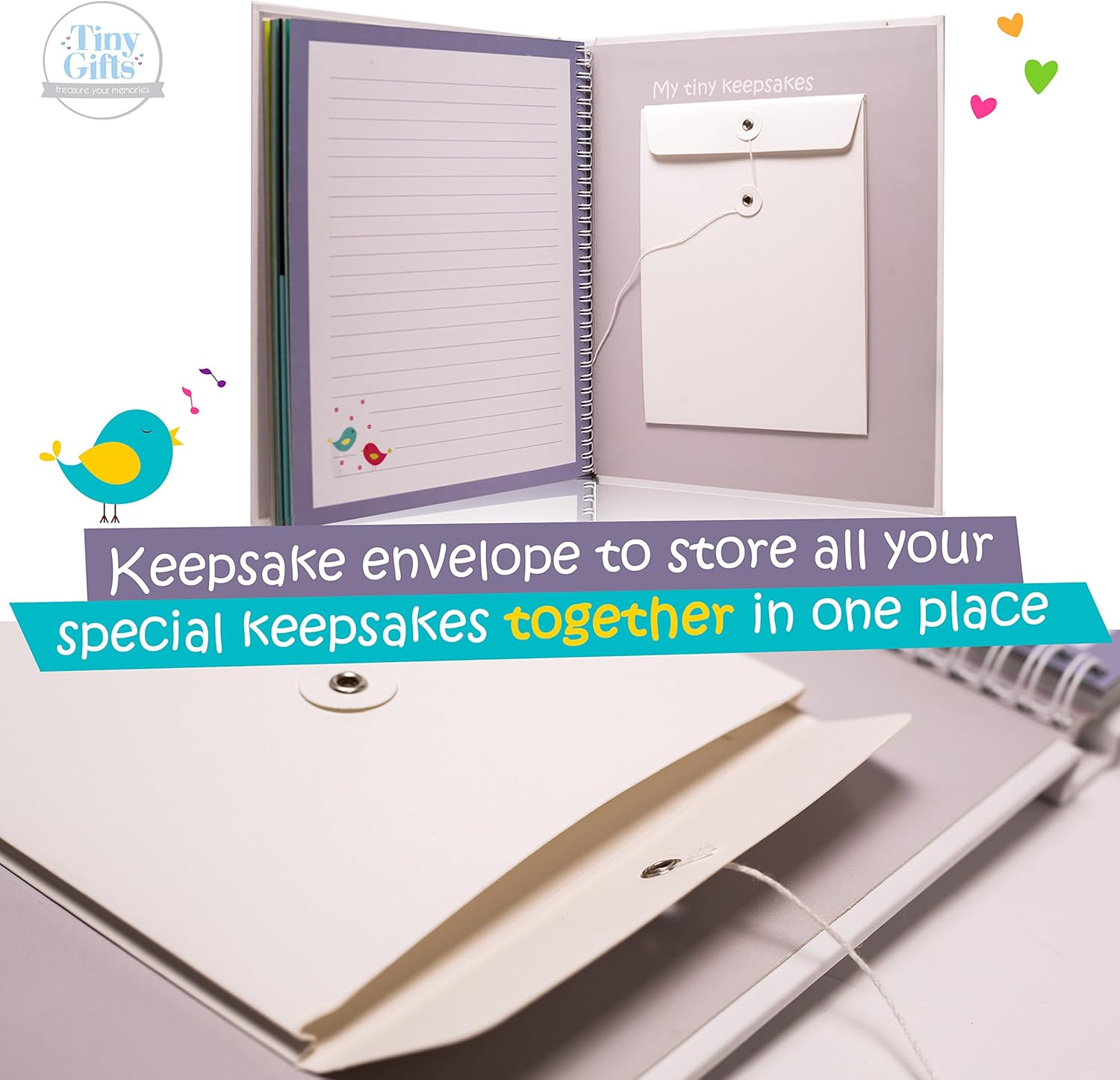 First 5 Years Baby Memory Book + Clean-Touch Ink Pad + Gift Box. Record Your Girl or Boy Photos & Milestones. Keepsake Journal | Scrapbook | Photo Album. Modern Baby Shower Gift for Expecting Parents : Baby