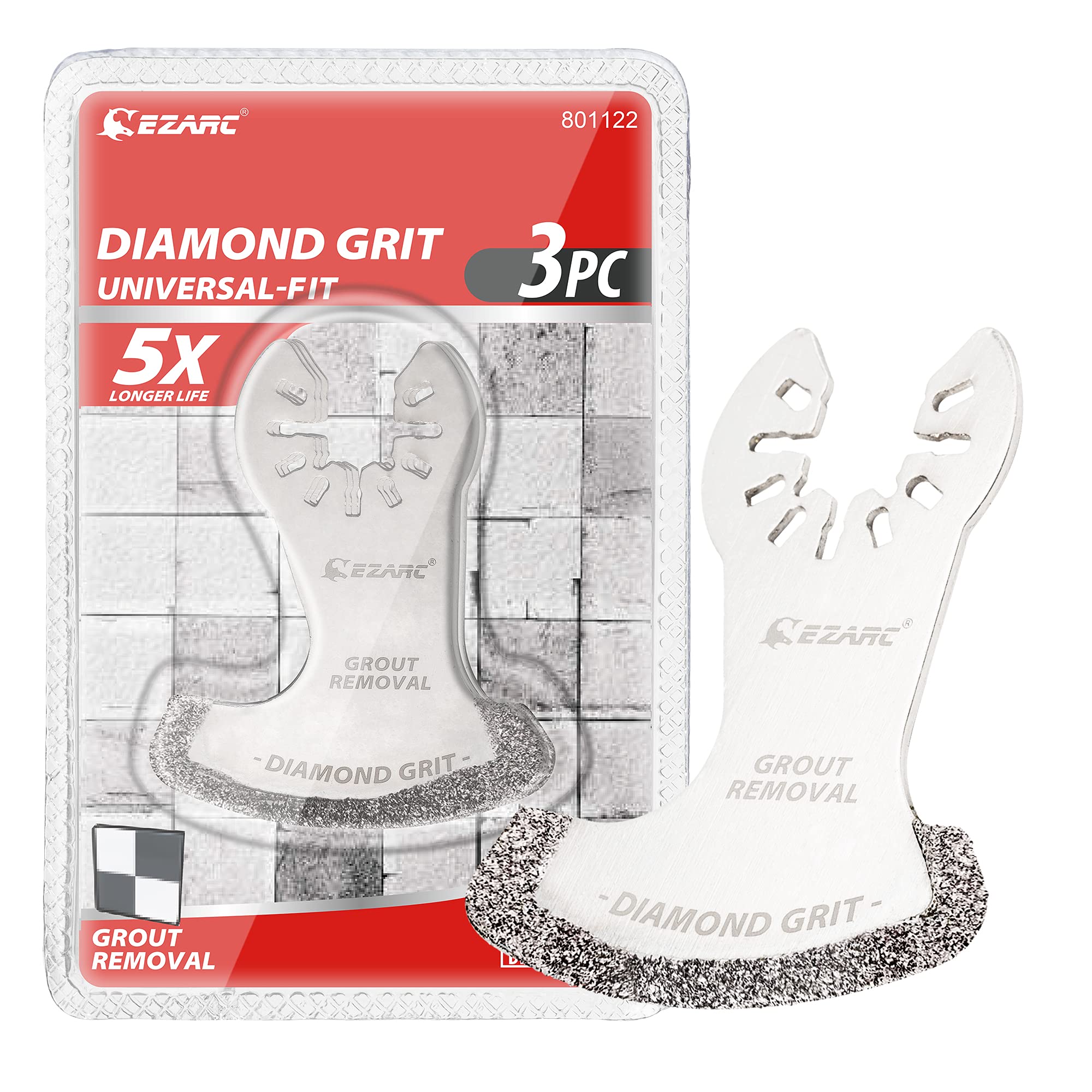 EZARC Oscillating Multi Tool Swing Diamond Blades, Diamond Oscillating Tool Blade, Mortar Cutting Saw Blades for Grout Removal DO57S, 3-Pack — image 1