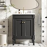 Virubi 24 Inch Bathroom Vanity with Single Sink Combo Set, Modern Bathroom Storage Cabinet with Double Soft Closing Doors, So