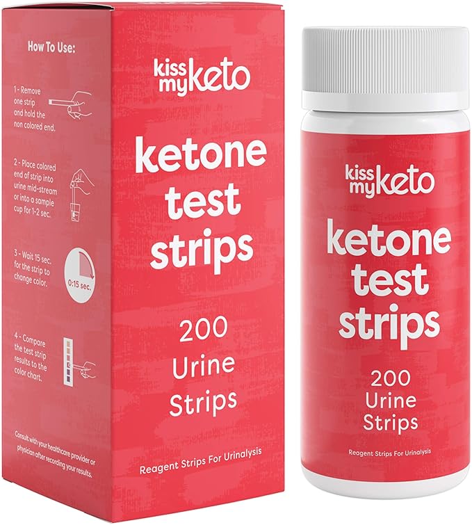 Kiss My Keto Test Strips Ketone Urine Strips 200ct NEW + IMPROVED for Ketogenic, Atkins, Low