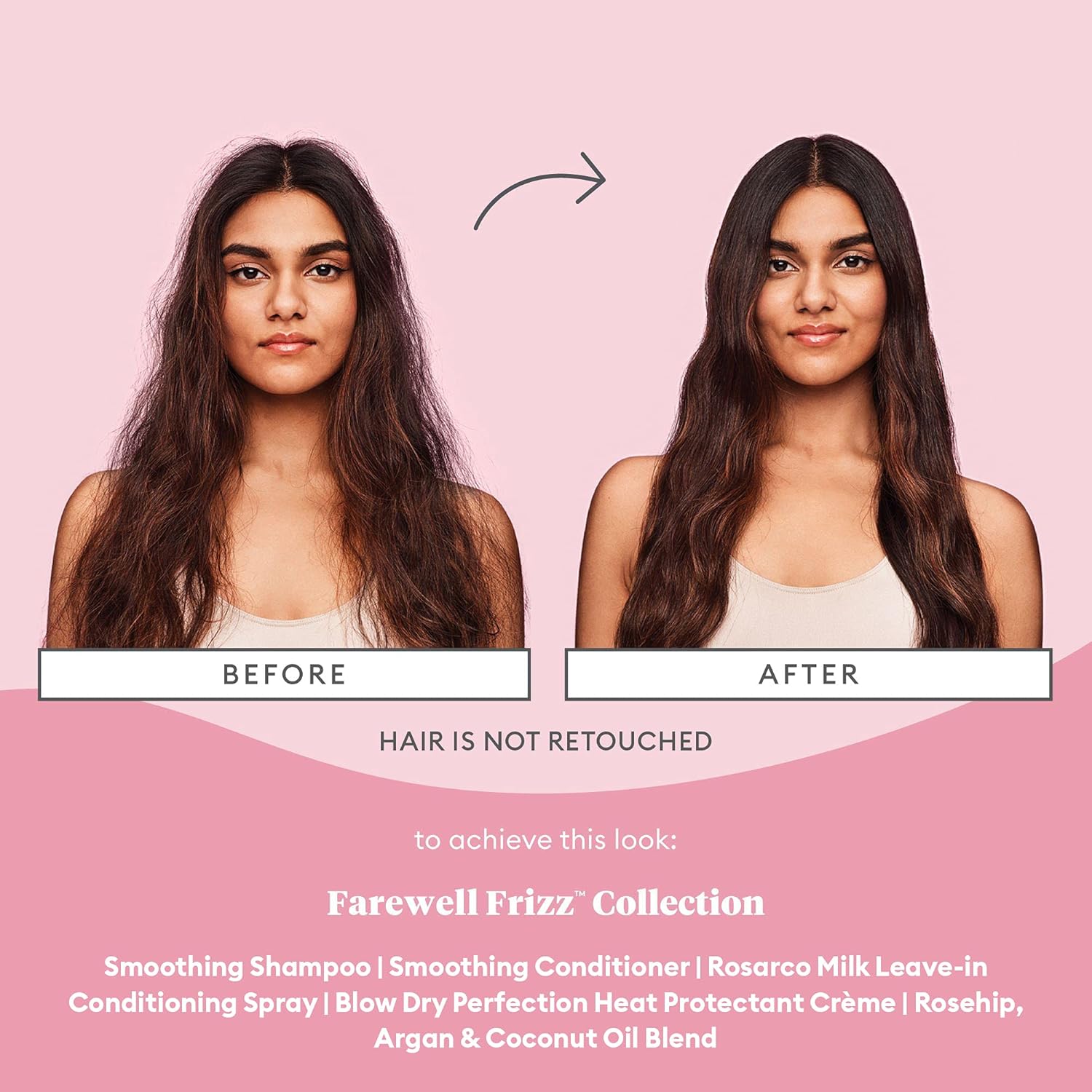 Briogeo Farewell Frizz Rosarco Milk Leave In Conditioning Spray, 5 oz - Coconut Oil & Argan Oil - Anti Frizz Hair Products - Natural Leave in Conditioner Suitable for Straight, Wavy and Curly Hair : Beauty
