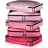 Bulyoou 5 Pcs Packing Cubes for Suitcase Large Travel Cubes Carry on Luggage Organizer Bags for Clothes Accessories(L,Pink)