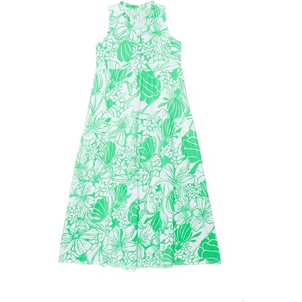 chinese dress ladies Lilly Pulitzer Women's Malone Maxi Dress, Las Olas Aqua Strong Current Sea  at Amazon Women's Clothing store