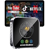 ZYW Magic AI Box Wireless CarPlay Adapter, Fast Car Video Box Plug & Play, Easy Setup, Supports Netflix/YouTube/TF Card Streaming Equalizers and More for OEM Wired CarPlay/Android Auto Cars (Gray)