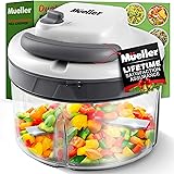 Mueller Strongest-and-Heaviest Duty 2 Speed Pull Chopper Vegetable Cutter for Nuts, Garlic and More, Manual Food Processor - 